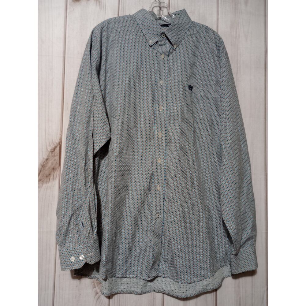 Cinch Shirt Men's Extra Large‎ Blue Button Front Long Sleeve